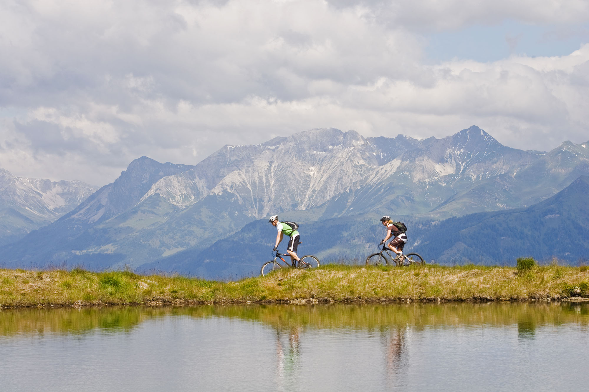 Mountainbiking in wonderful Mountain landscape